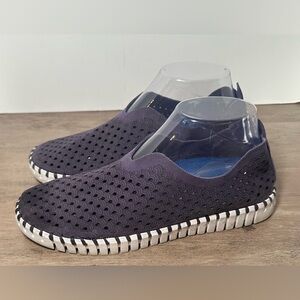 Ilse Jacobsen Tulip 139 Perforated Slip-On Loafer Sneaker Blue Women's 39/9‎